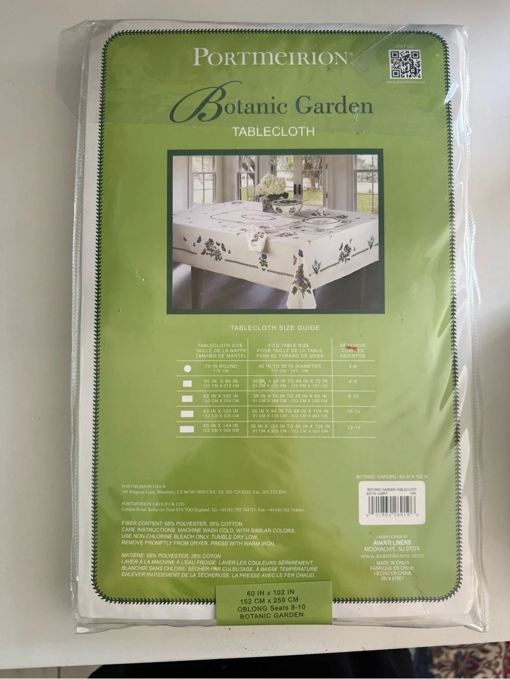 Portmeirion Botanic Garden Floral Tablecloth 60 x 102 New